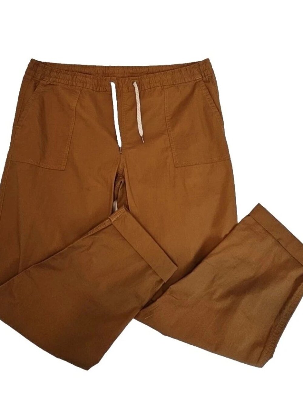 Vuori Ripstop Pants Hiking Roll-up Raw Hem Women's XL Brown Cotton VW450
